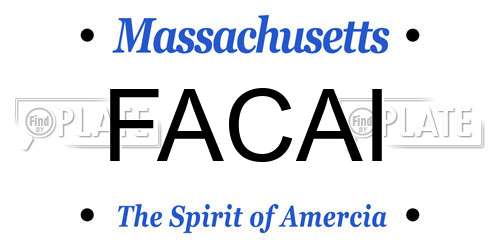 FACAI Massachusetts License Plate