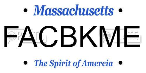 FACBKME Massachusetts License Plate