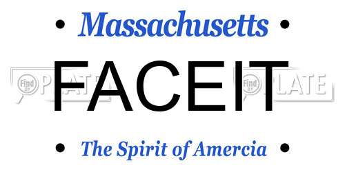 FACEIT Massachusetts License Plate