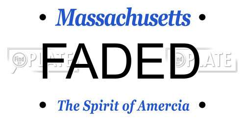 FADED Massachusetts License Plate