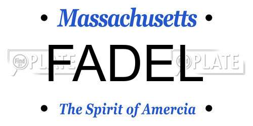 FADEL Massachusetts License Plate