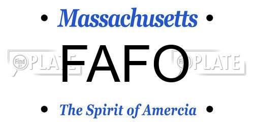FAFO Massachusetts License Plate