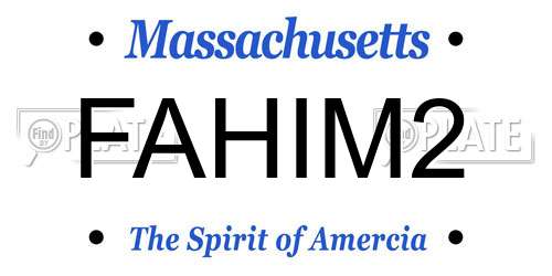 FAHIM2 Massachusetts License Plate
