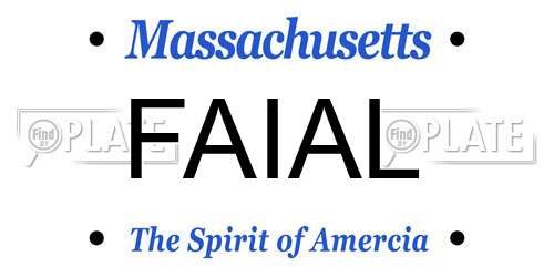 FAIAL Massachusetts License Plate