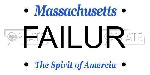 FAILUR Massachusetts License Plate