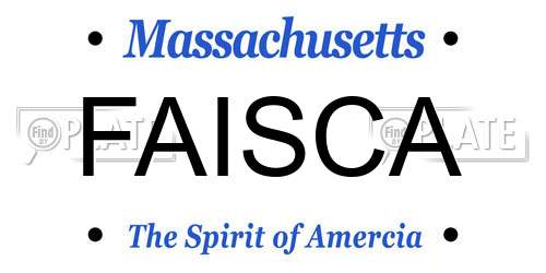 FAISCA Massachusetts License Plate