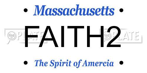 FAITH2 Massachusetts License Plate