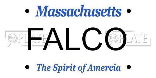 FALCO Massachusetts License Plate