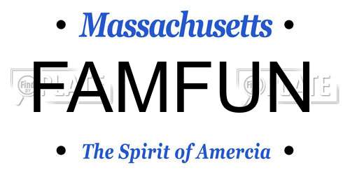 FAMFUN Massachusetts License Plate