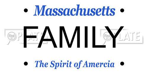 FAMILY Massachusetts License Plate