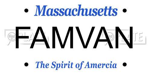 FAMVAN Massachusetts License Plate