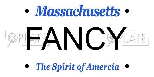 FANCY Massachusetts License Plate