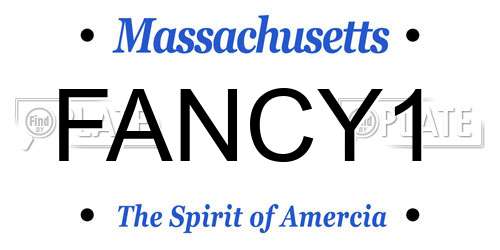 FANCY1 Massachusetts License Plate
