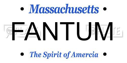 FANTUM Massachusetts License Plate