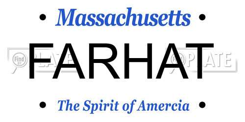 FARHAT Massachusetts License Plate