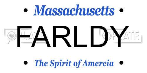 FARLDY Massachusetts License Plate