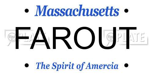 FAROUT Massachusetts License Plate