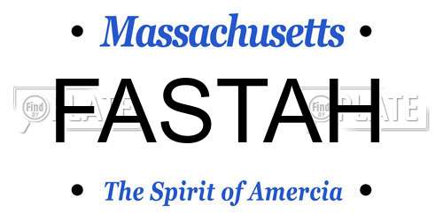 FASTAH Massachusetts License Plate