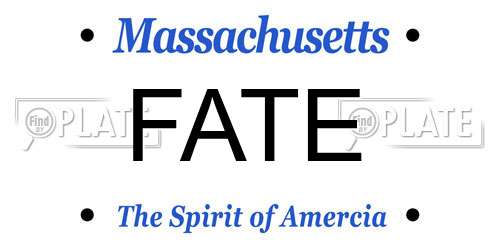 FATE Massachusetts License Plate