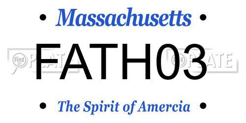 FATH03 Massachusetts License Plate
