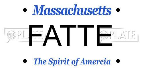 FATTE Massachusetts License Plate