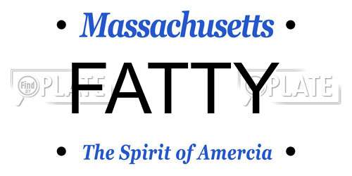 FATTY Massachusetts License Plate