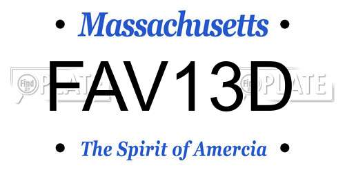 FAV13D Massachusetts License Plate