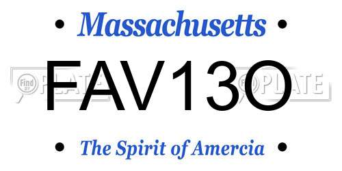 FAV13O Massachusetts License Plate