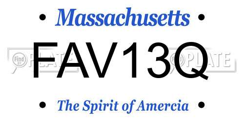 FAV13Q Massachusetts License Plate