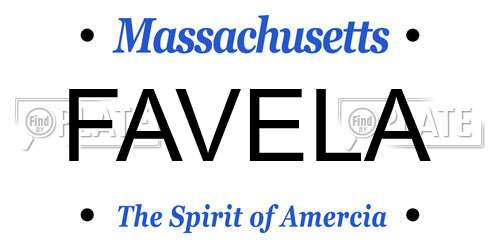 FAVELA Massachusetts License Plate