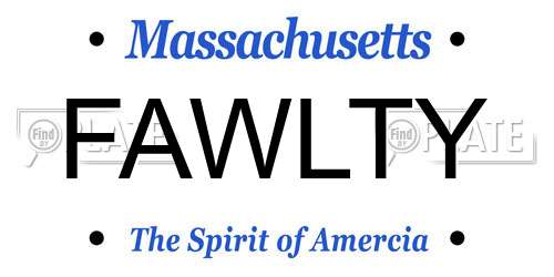 FAWLTY Massachusetts License Plate
