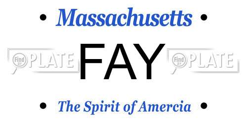FAY Massachusetts License Plate
