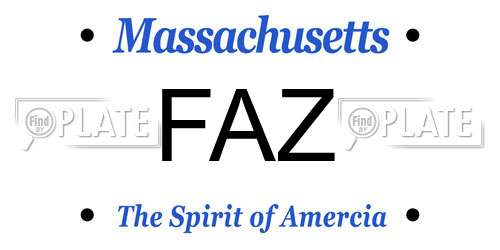 FAZ Massachusetts License Plate