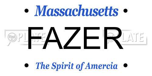 FAZER Massachusetts License Plate