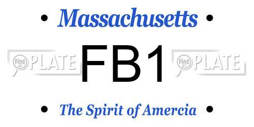 FB1 Massachusetts License Plate