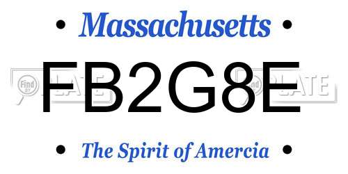 FB2G8E Massachusetts License Plate