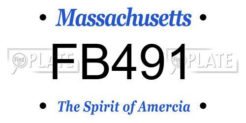 FB491 Massachusetts License Plate