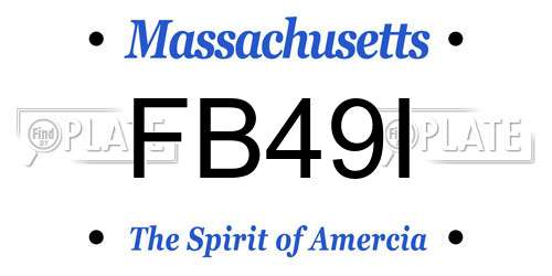 FB49I Massachusetts License Plate