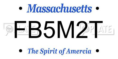 FB5M2T Massachusetts License Plate