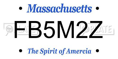 FB5M2Z Massachusetts License Plate