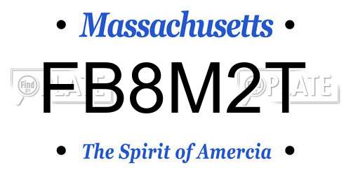 FB8M2T Massachusetts License Plate