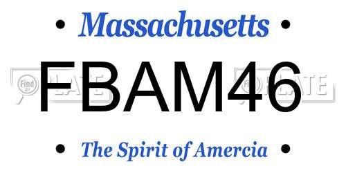 FBAM46 Massachusetts License Plate