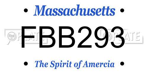 FBB293 Massachusetts License Plate