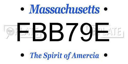 FBB79E Massachusetts License Plate