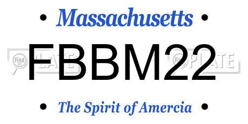 FBBM22 Massachusetts License Plate