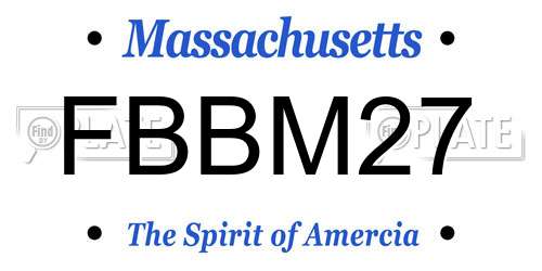 FBBM27 Massachusetts License Plate