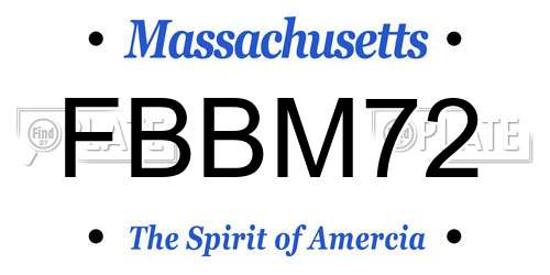 FBBM72 Massachusetts License Plate