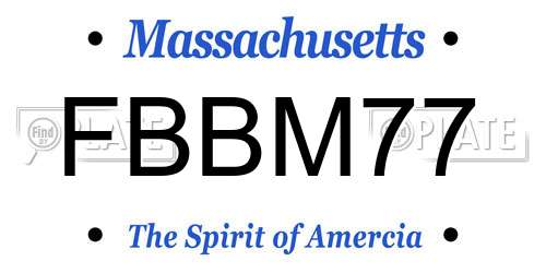 FBBM77 Massachusetts License Plate
