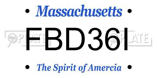 FBD36I Massachusetts License Plate