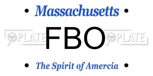 FBO Massachusetts License Plate
